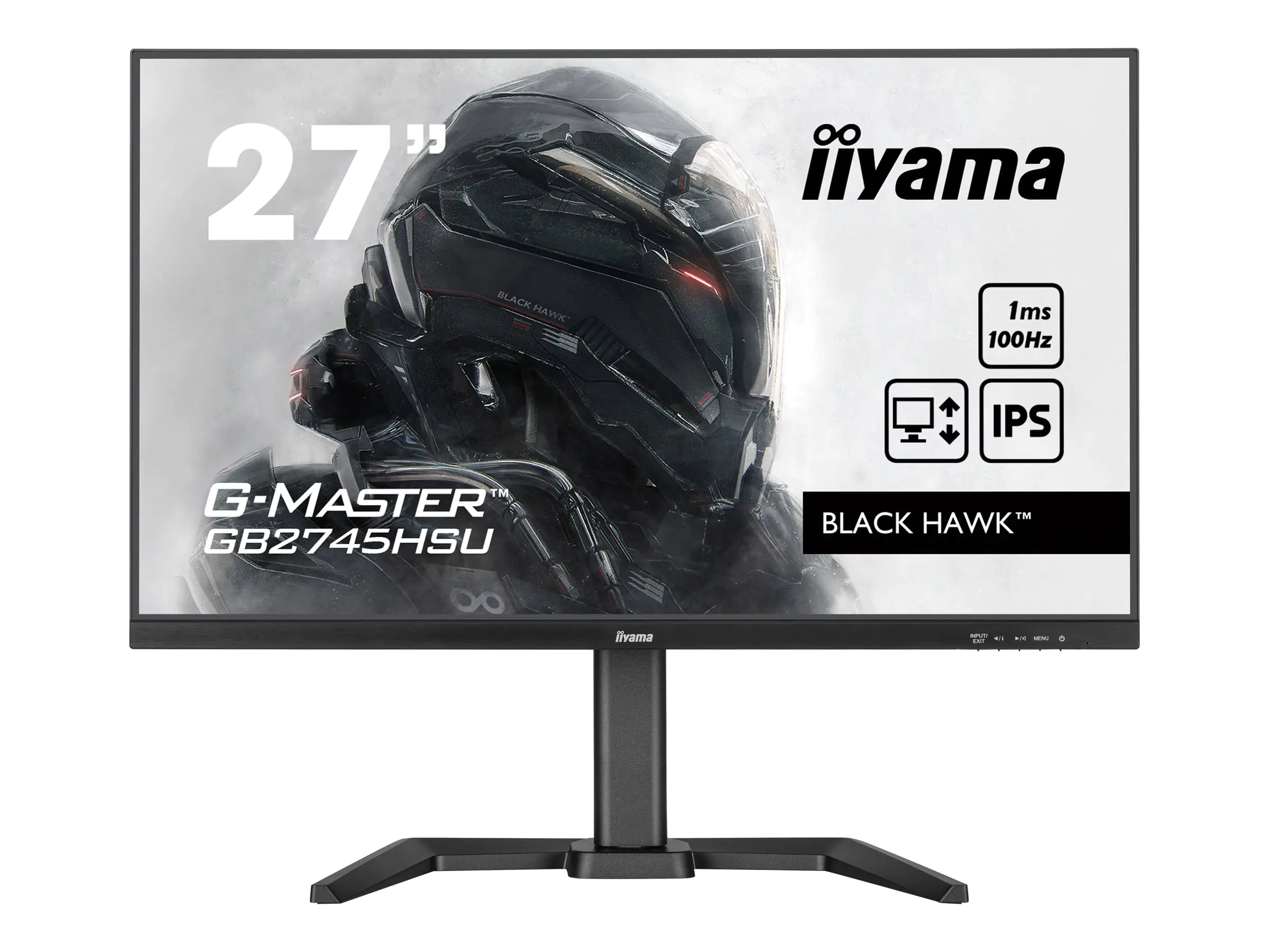 iiyama G-MASTER Black Hawk GB2745QSU-B1 - LED-Monitor - 68.5 cm (27") - 2560 x 1440 QHD @ 100 Hz - IPS - 250 cd/m² - 1300:1 - 1 ms - HDMI, DisplayPort - Lautsprecher - mattschwarz iiyama G-MASTER Black Hawk GB2745QSU-B1 - LED-Monitor - 68.5 cm (27") - 2560 x 1440 QHD @ 100 Hz - IPS - 250 cd/m² - 1300:1 - 1 ms - HDMI, DisplayPort - Lautsprecher - mattschwarz
