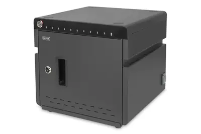 DIGITUS DN-45004 - Schrankeinheit - für 10 Notebooks/Tablets - UV-Reiniger, USB-C, Mobilgerät, Ladefunktion - verriegelbar - ABS-Kunststoff, kaltgewalzter Stahl - Schwarz, RAL 9005 - Bildschirmgröße: bis zu 35,6 cm (bis zu 14") - Schreibtisch - Ausgang: 5 DIGITUS DN-45004 - Schrankeinheit - für 10 Notebooks/Tablets - UV-Reiniger, USB-C, Mobilgerät, Ladefunktion - verriegelbar - ABS-Kunststoff, kaltgewalzter Stahl - Schwarz, RAL 9005 - Bildschirmgröße: bis zu 35,6 cm (bis zu 14") - Schreibtisch - Ausgang: 5
