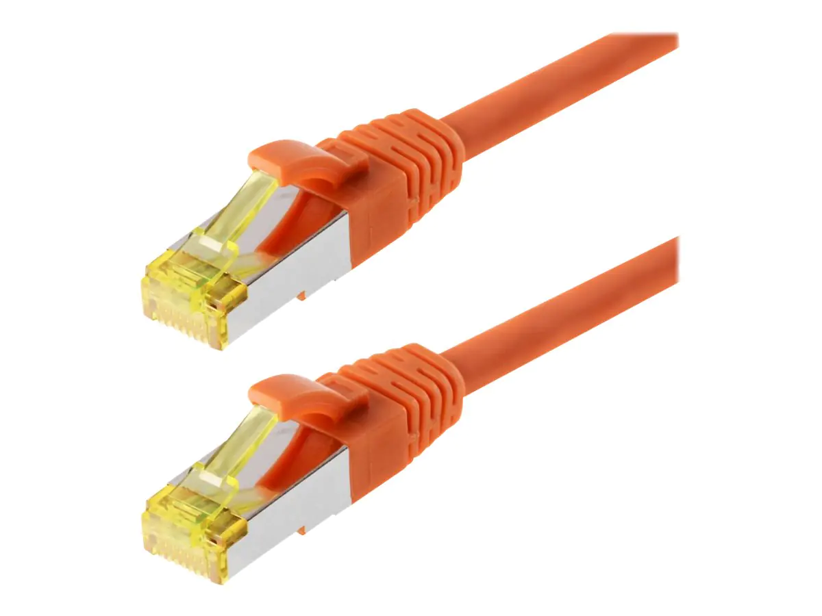 Helos - Patch-Kabel - RJ-45 (M) bis RJ-45 (M) - 1 m - SFTP, PiMF - CAT 6a - halogenfrei, geformt, ohne Haken - orange Helos - Patch-Kabel - RJ-45 (M) bis RJ-45 (M) - 1 m - SFTP, PiMF - CAT 6a - halogenfrei, geformt, ohne Haken - orange