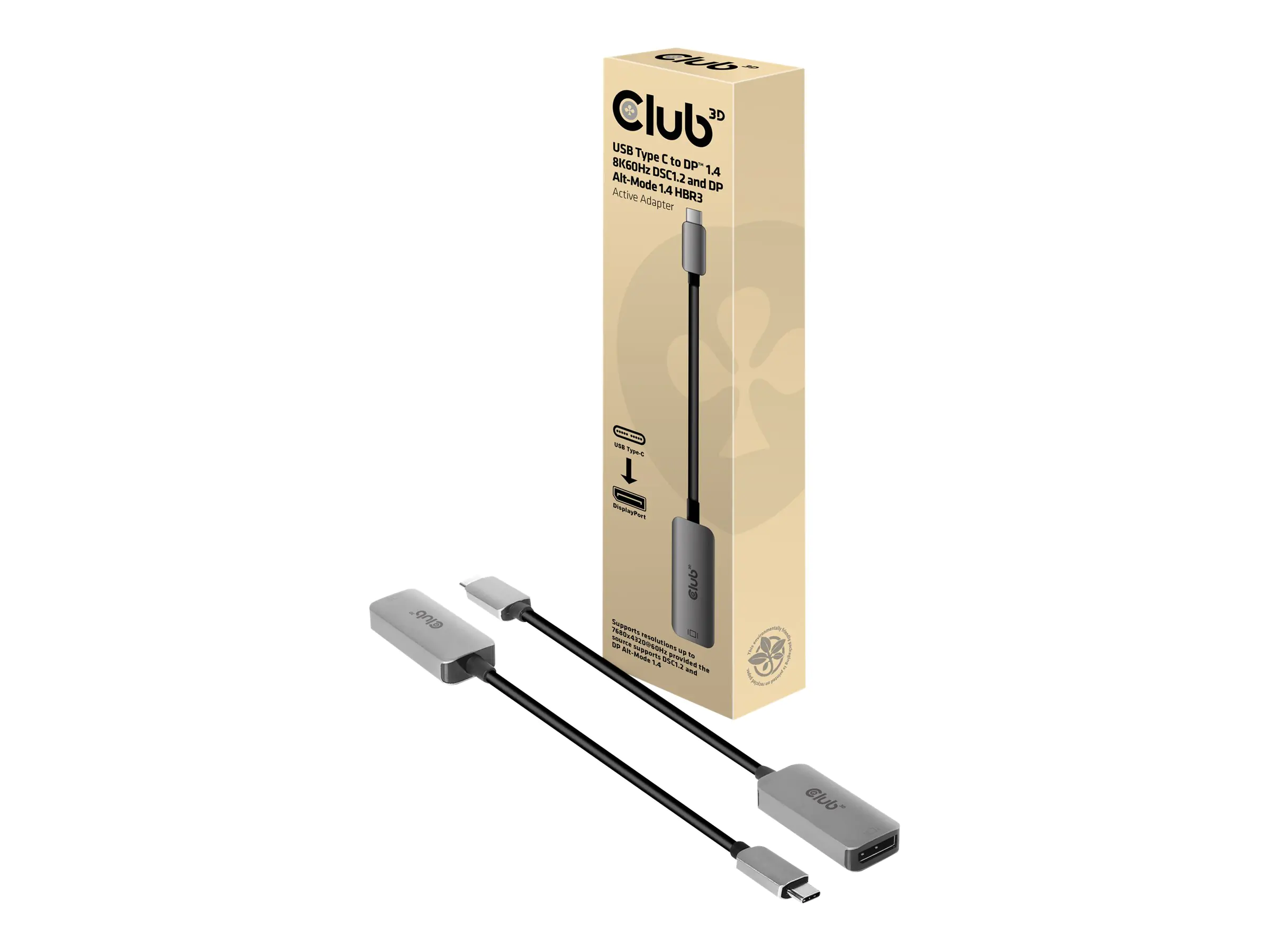 Club 3D CAC-1567 - DisplayPort-Adapter - 24 pin USB-C (M) zu DisplayPort (W) - DisplayPort 1.4 - 22 cm - aktiv, 8K Unterstützung Club 3D CAC-1567 - DisplayPort-Adapter - 24 pin USB-C (M) zu DisplayPort (W) - DisplayPort 1.4 - 22 cm - aktiv, 8K Unterstützung