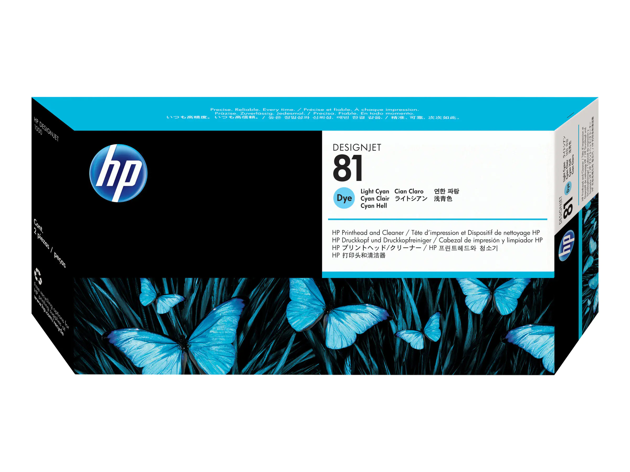 HP 81 - 13 ml - hell Cyan - Druckkopf mit Reiniger - für DesignJet 5000, 5000ps, 5000ps uv, 5000uv, 5500, 5500 uv, 5500mfp, 5500ps, 5500ps uv