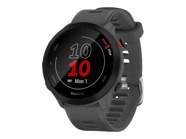 Garmin Forerunner 55 - Sportuhr mit Band - Silikon - Anzeige 2.63 cm (1.04") - Bluetooth, ANT+ - 37 g - Monterra Gray