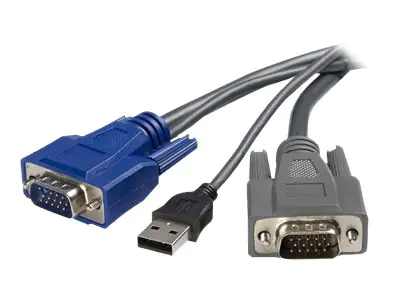 StarTech 1,8m ultradünnes USB VGA 2-in-1-KVM-Kabel - Tastatur- / Video- / Maus- (KVM-) Kabel - USB, HD-15 (VGA) (M) zu HD-15 (VGA) (M) - 1.8 m - Schwarz - für P/N: SV1631DUSBU, SV1631DUSBUK, SV431DUSBU, SV831DUSBAU, SV831DUSBU, SV831DUSBUK