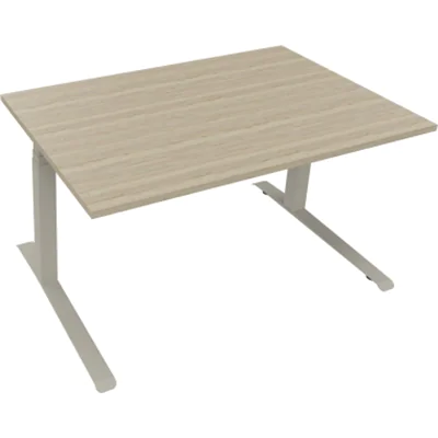 Sitz-/Stehtisch Kufe Doppels. Quad. B1400xT900xH645-1275 si/Eiche Nat Sitz-/Stehtisch Kufe Doppels. Quad. B1400xT900xH645-1275 si/Eiche Nat