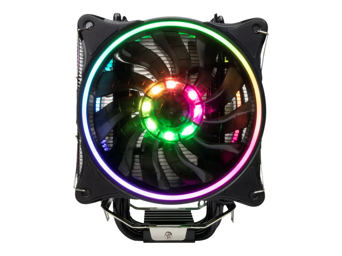 Argus SU-280 RGB - Prozessor-Luftkühler - (für: LGA1156, AM2, AM2+, LGA1366, AM3, LGA1155, AM3+, FM1, FM2, LGA1150, LGA1151, AM4, LGA1200) - 120 mm - Schwarz
