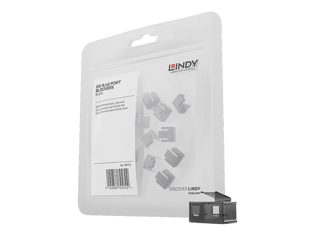 LINDY - LAN-Portblocker - Schwarz (Packung mit 20)