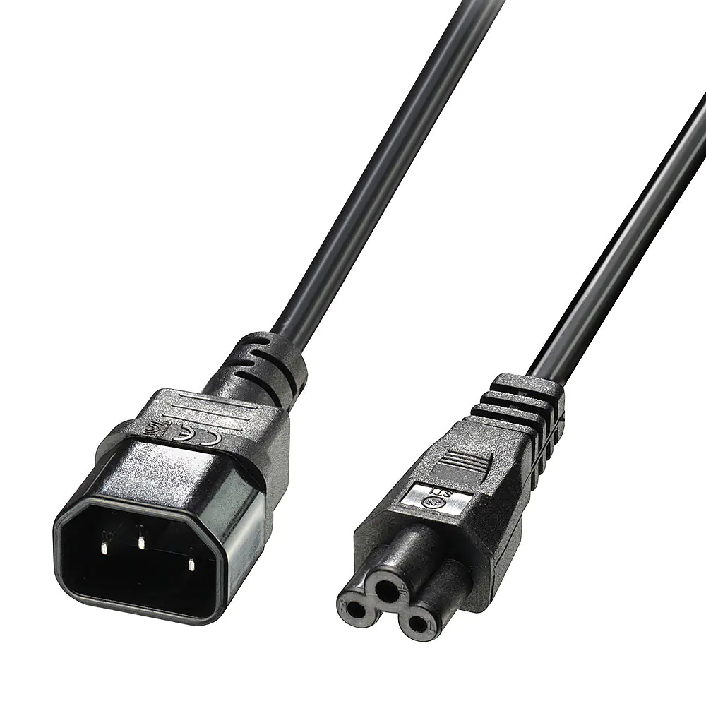 Lindy - Spannungsversorgungs-Verlängerungskabel - IEC 60320 C14 zu IEC 60320 C5 - 2 m - geformt